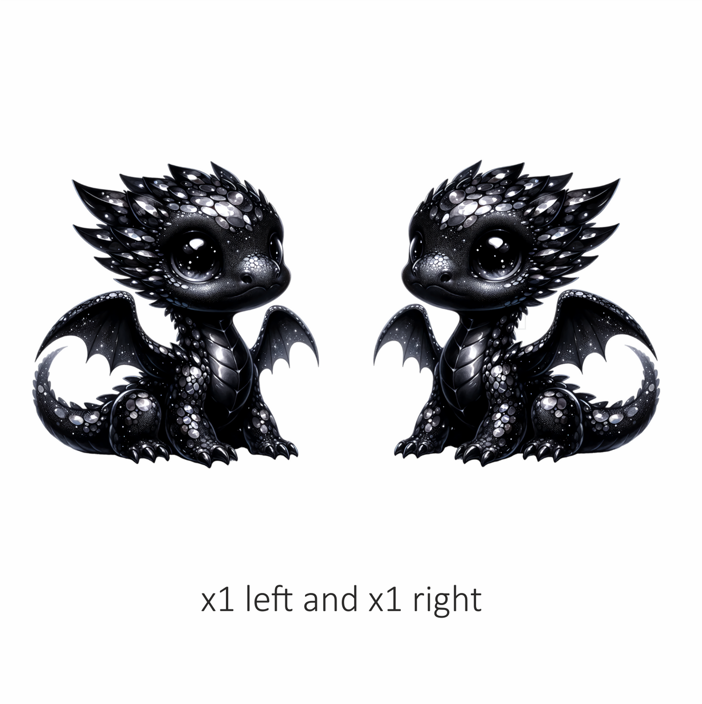 Black Baby Dragon Cute Fantasy Vinyl Sticker Decal