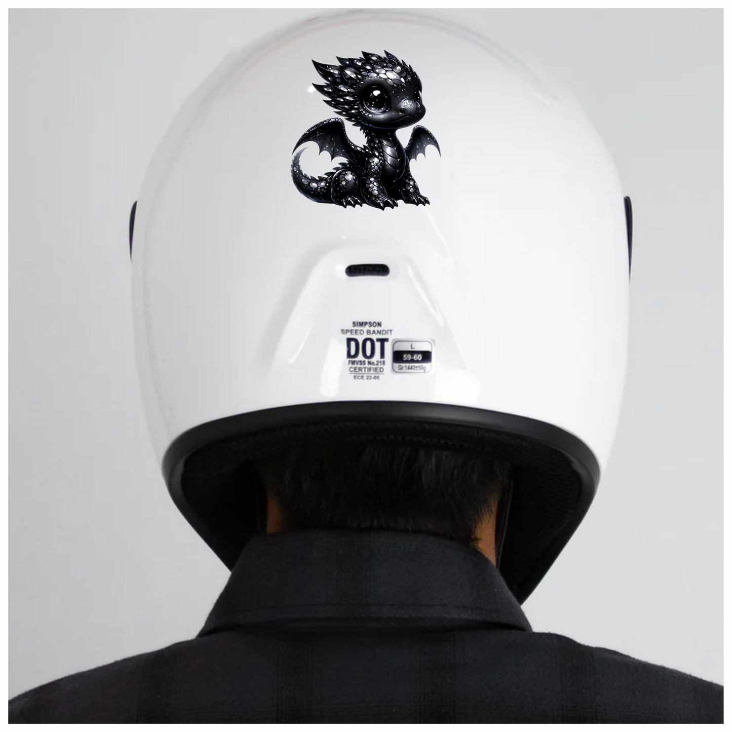 Black Baby Dragon Cute Fantasy Vinyl Sticker Decal