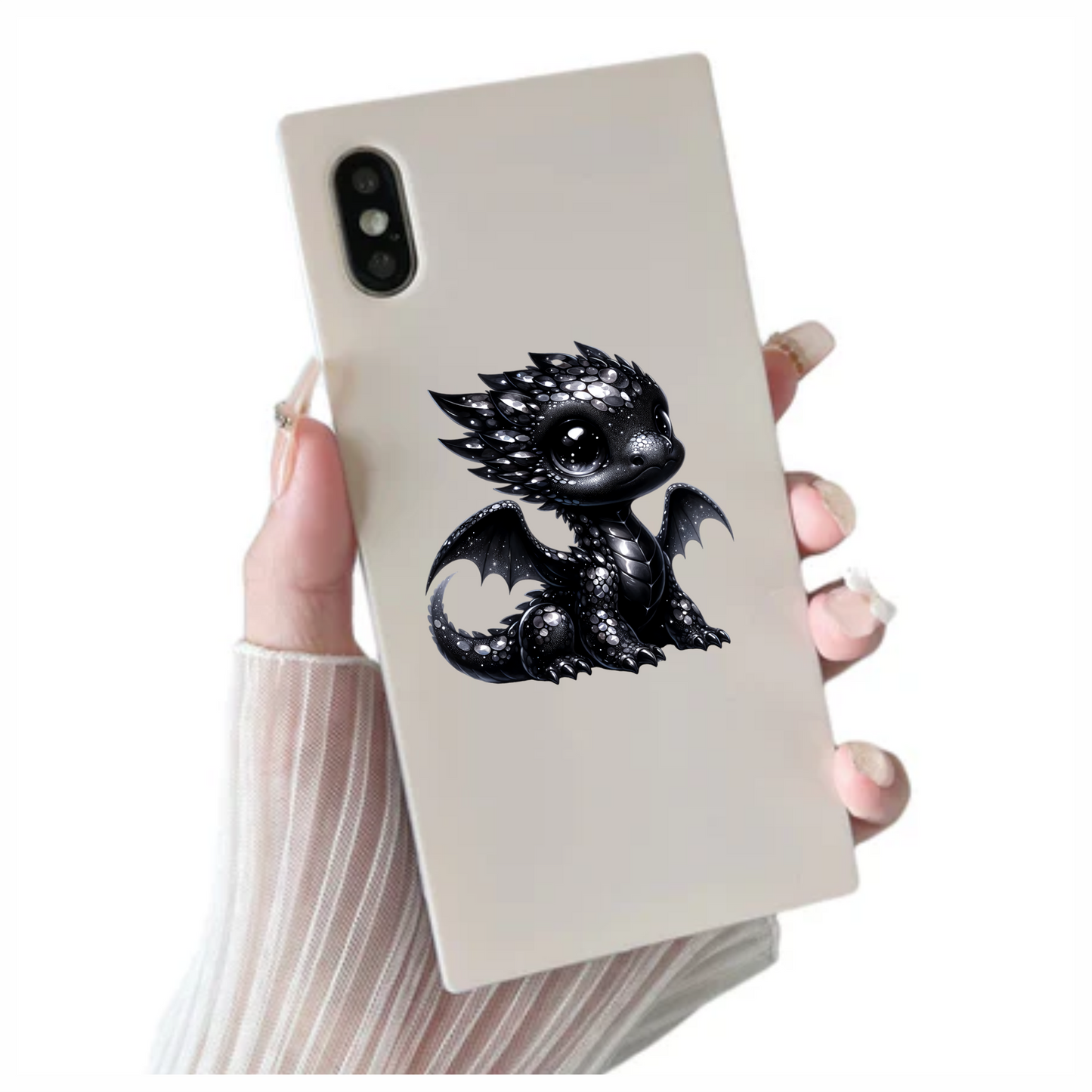 Black Baby Dragon Cute Fantasy Vinyl Sticker Decal
