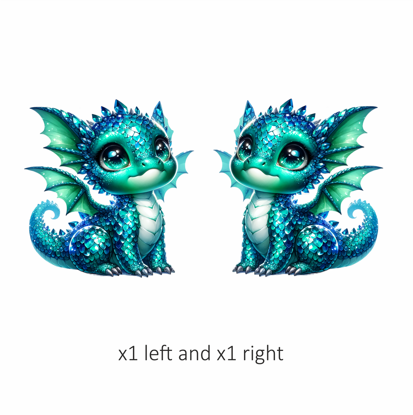 Blue Cute Baby Dragon Fantasy Vinyl Sticker Decal