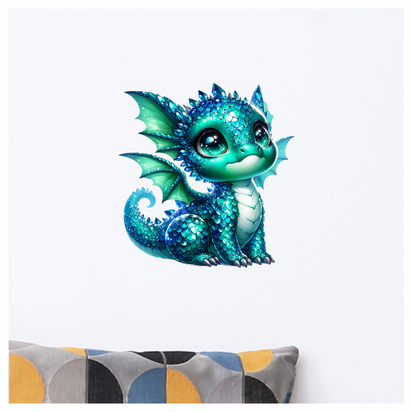 Blue Cute Baby Dragon Fantasy Vinyl Sticker Decal