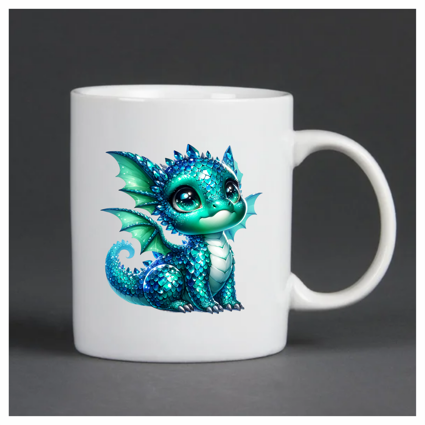 Blue Cute Baby Dragon Fantasy Vinyl Sticker Decal
