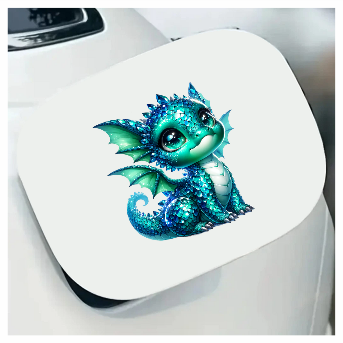Blue Cute Baby Dragon Fantasy Vinyl Sticker Decal