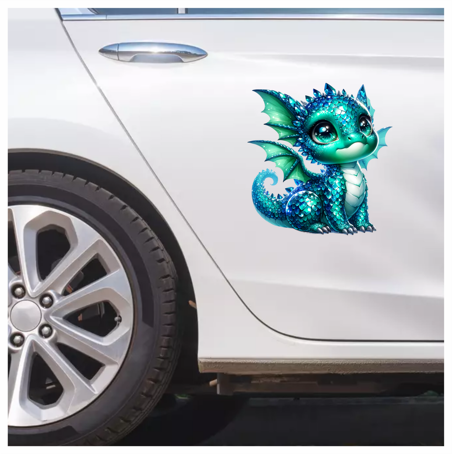 Blue Cute Baby Dragon Fantasy Vinyl Sticker Decal