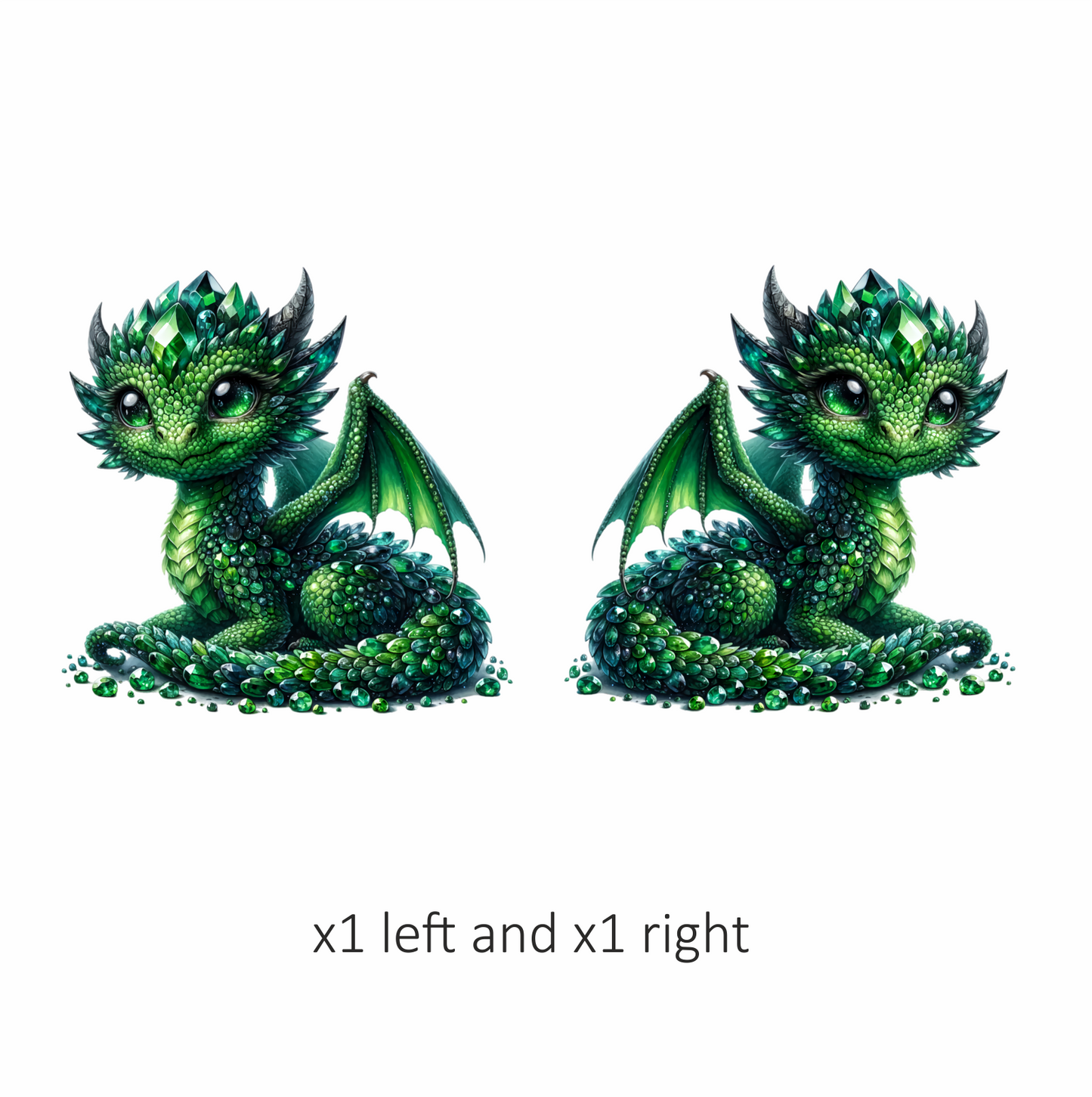 Green Baby Dragon Crystal Fantasy Vinyl Sticker Decal