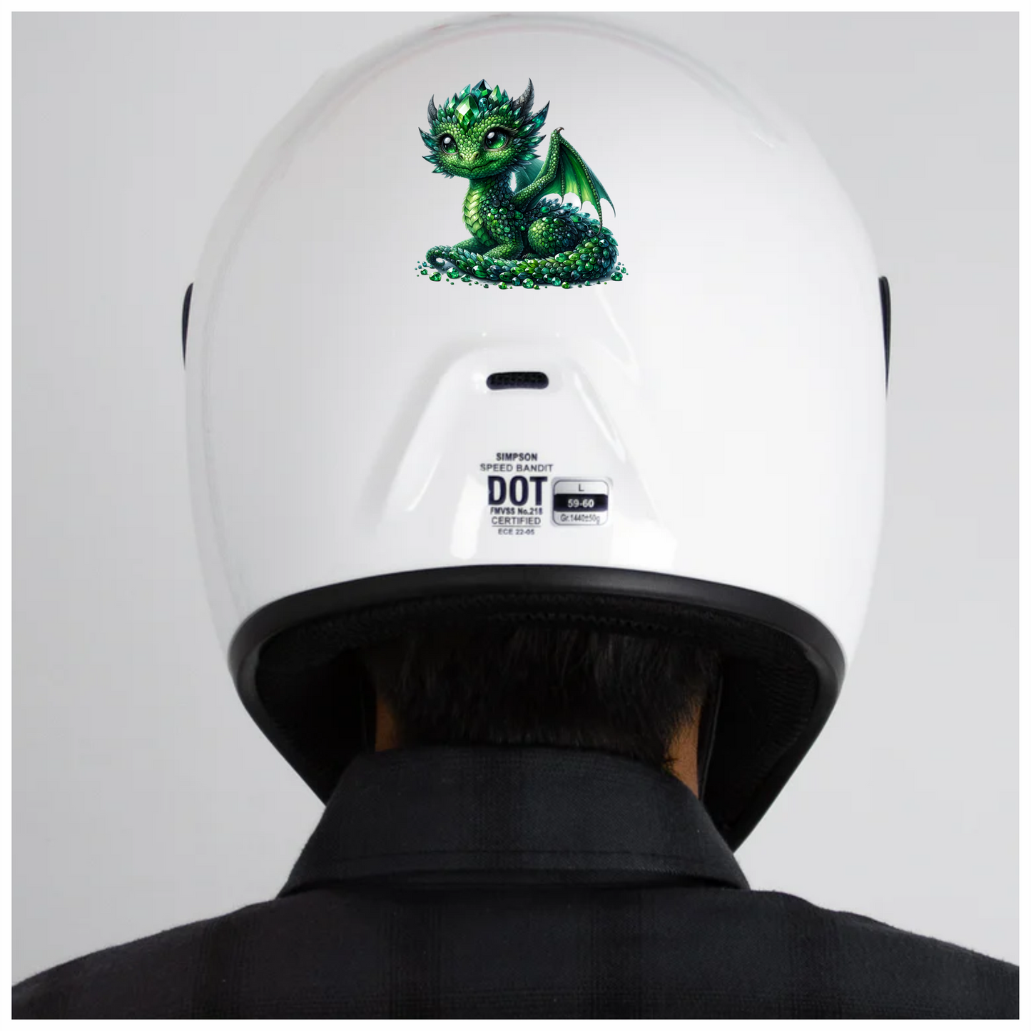 Green Baby Dragon Crystal Fantasy Vinyl Sticker Decal