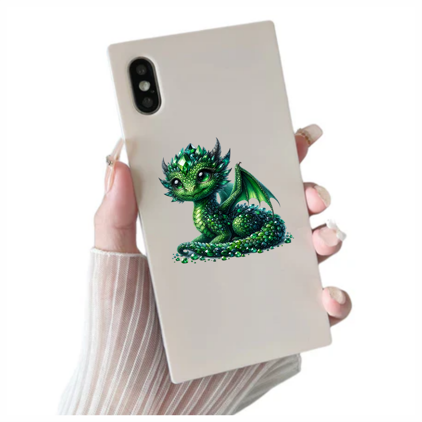 Green Baby Dragon Crystal Fantasy Vinyl Sticker Decal