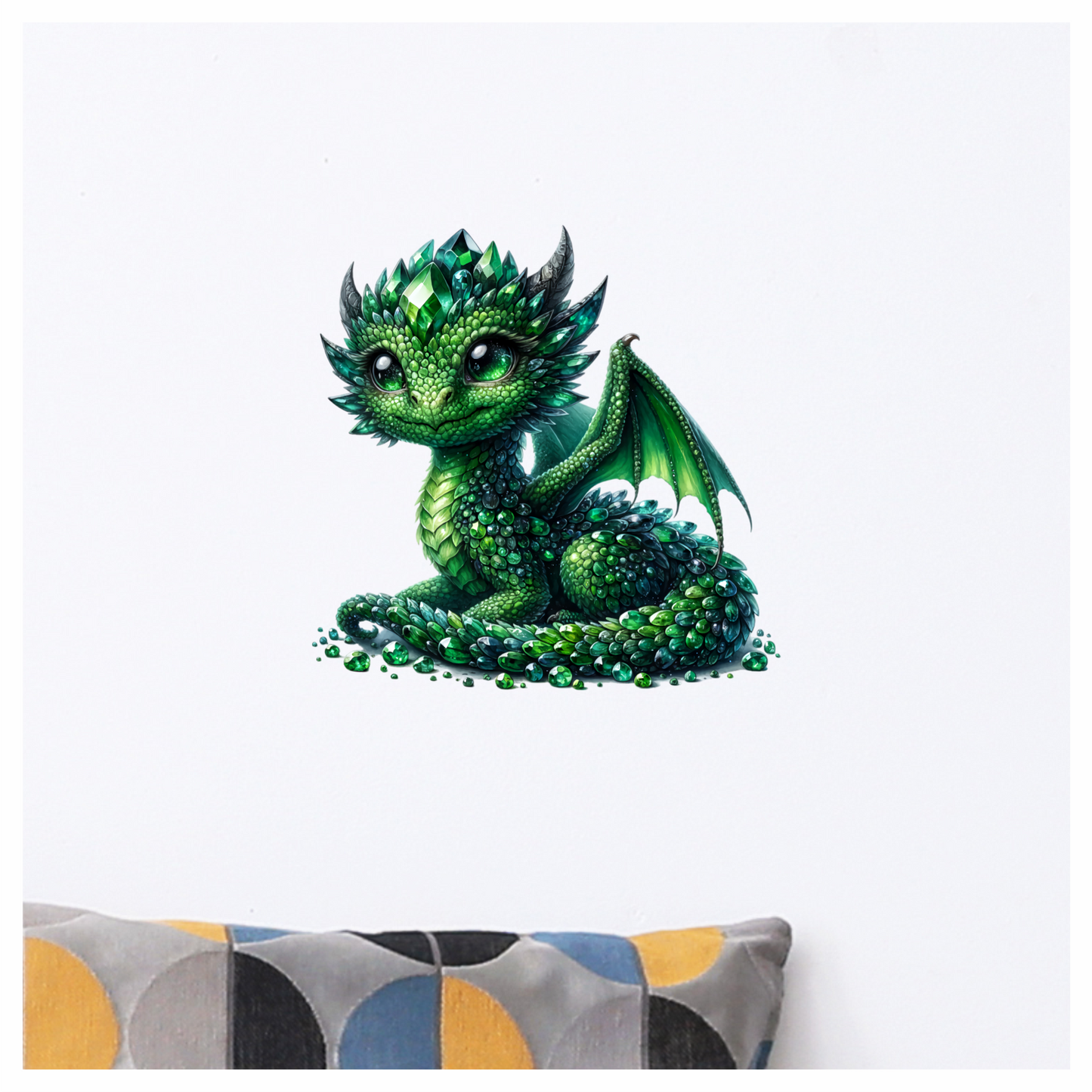 Green Baby Dragon Crystal Fantasy Vinyl Sticker Decal