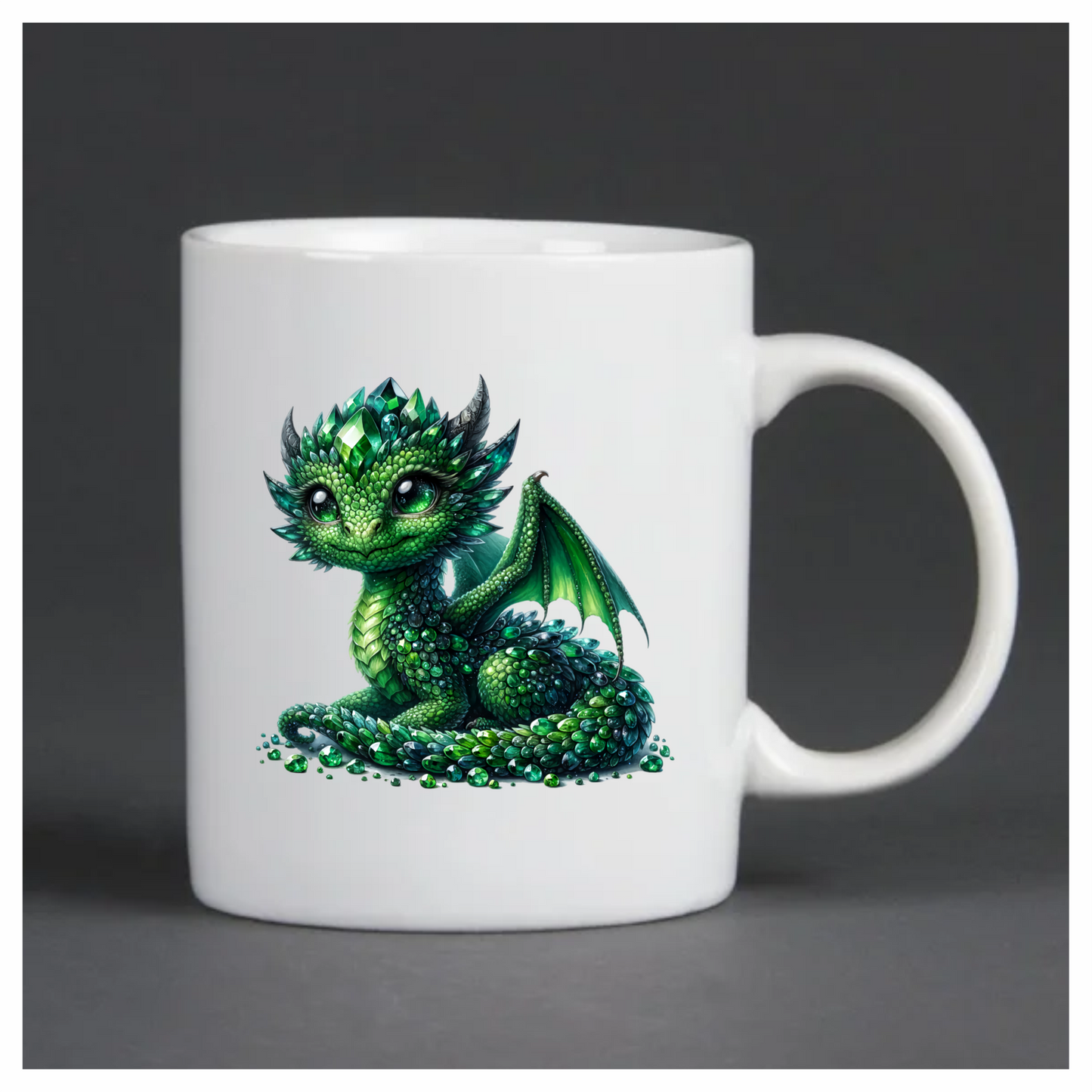 Green Baby Dragon Crystal Fantasy Vinyl Sticker Decal