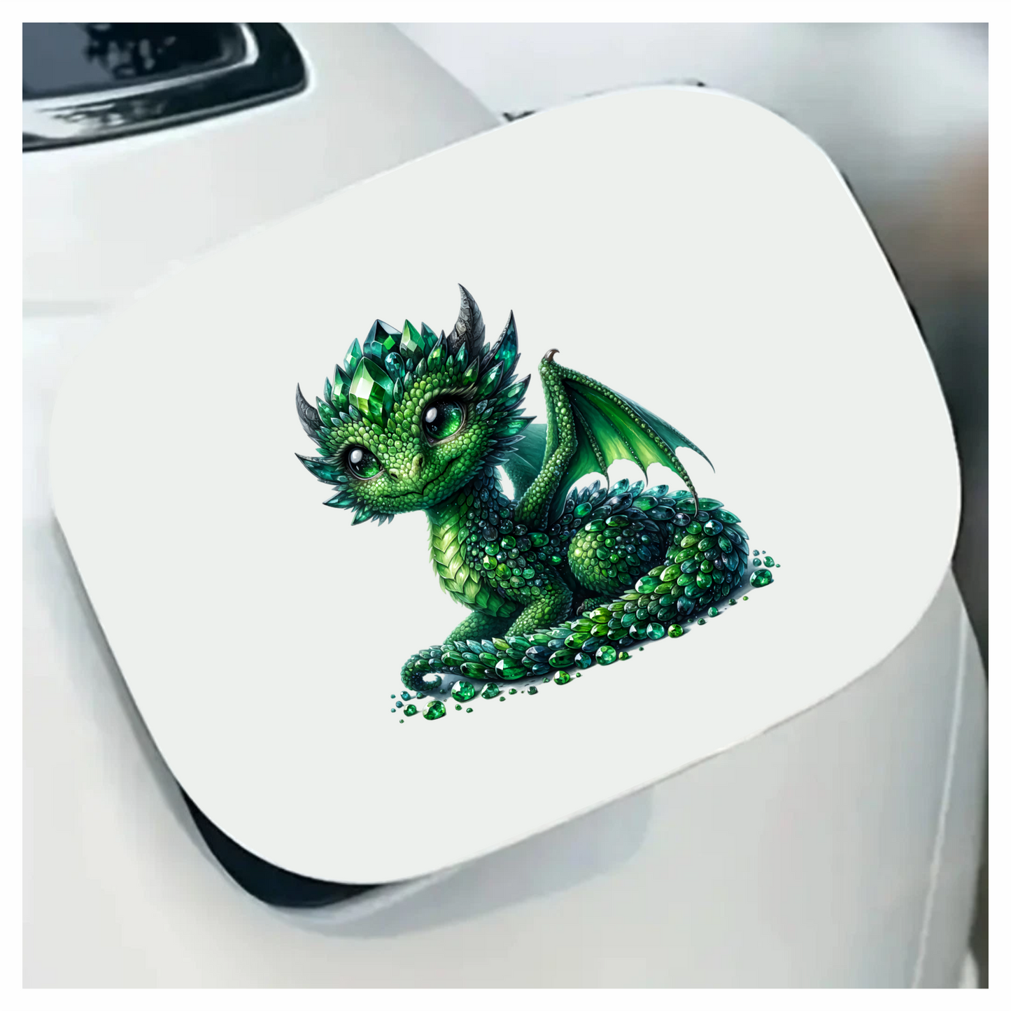 Green Baby Dragon Crystal Fantasy Vinyl Sticker Decal