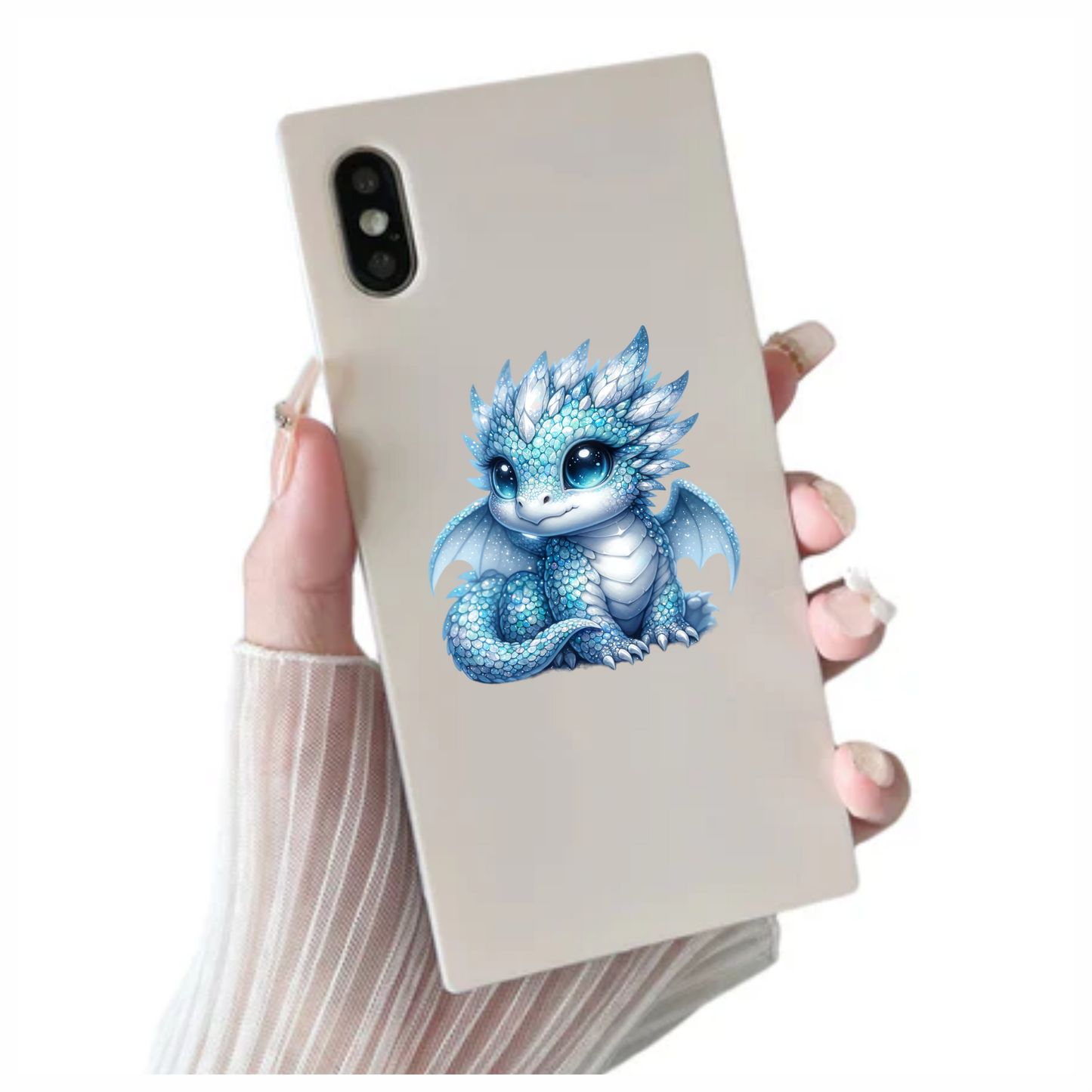 Blue Baby Dragon Cute Fantasy Vinyl Sticker Decal