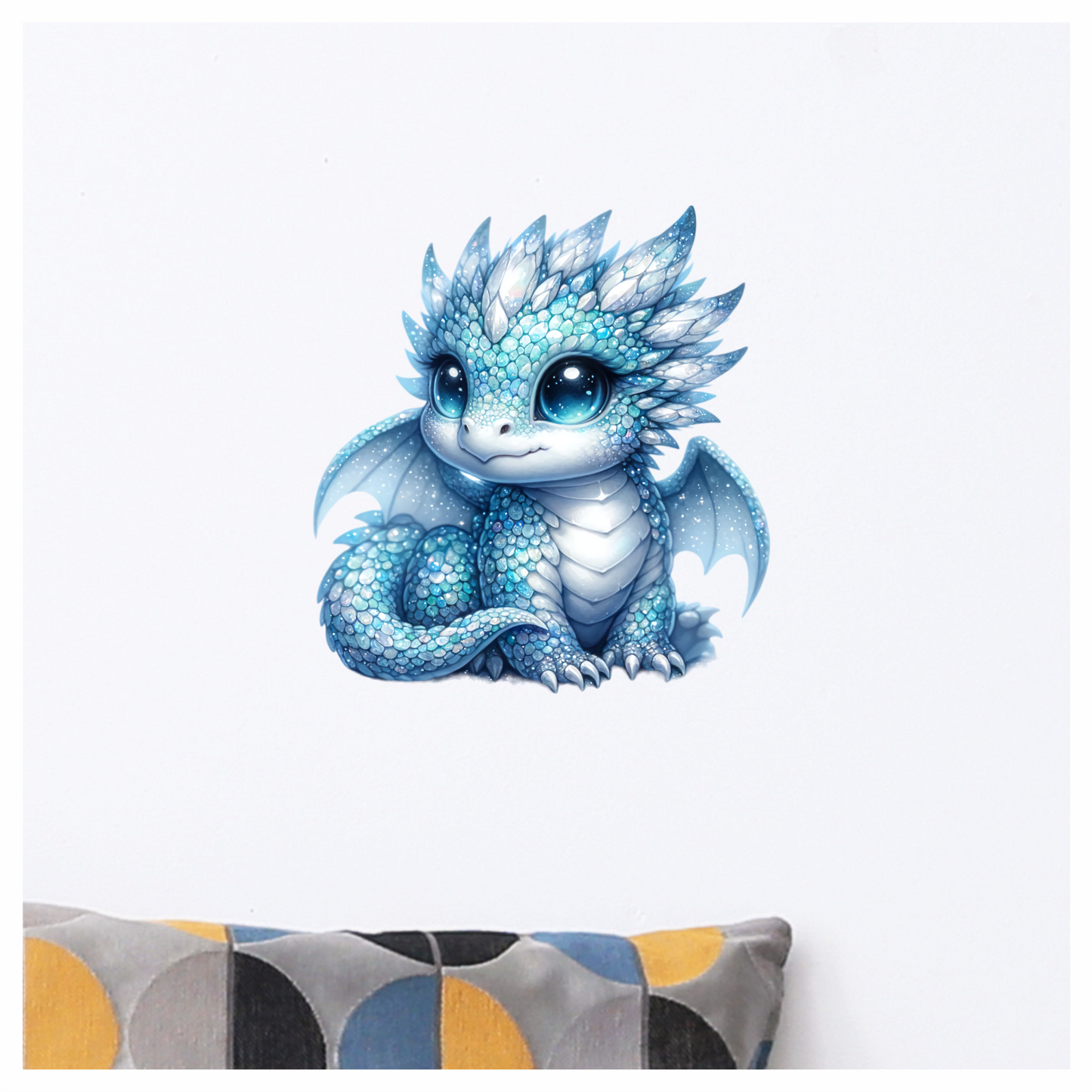 Blue Baby Dragon Cute Fantasy Vinyl Sticker Decal