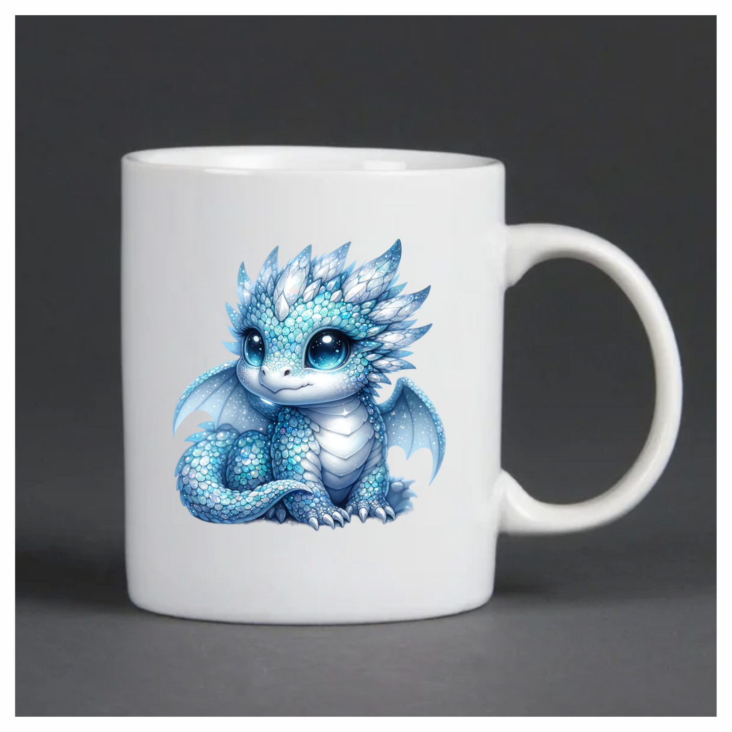 Blue Baby Dragon Cute Fantasy Vinyl Sticker Decal