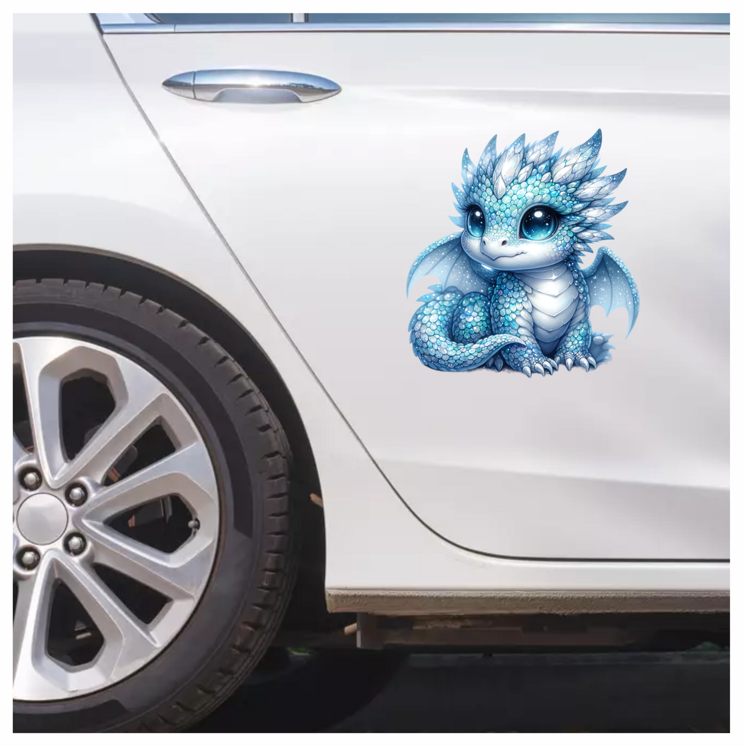Blue Baby Dragon Cute Fantasy Vinyl Sticker Decal
