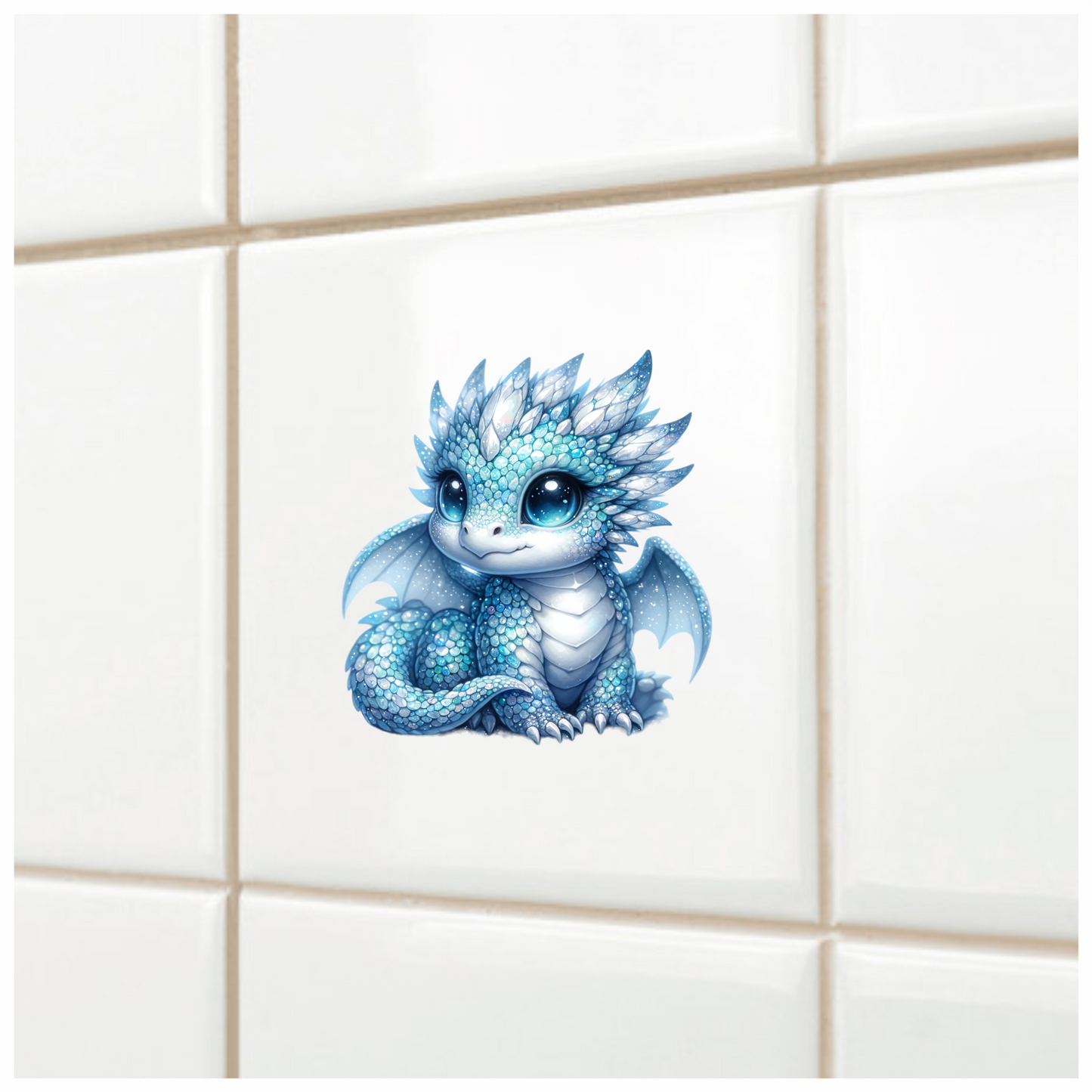 Blue Baby Dragon Cute Fantasy Vinyl Sticker Decal
