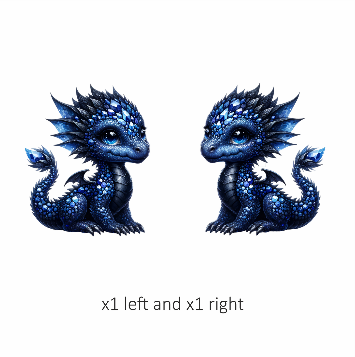 Blue Baby Dragon Gemstone Fantasy Vinyl Sticker Decal