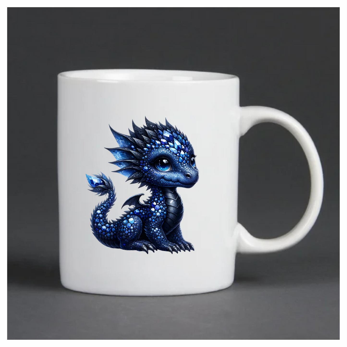 Blue Baby Dragon Gemstone Fantasy Vinyl Sticker Decal