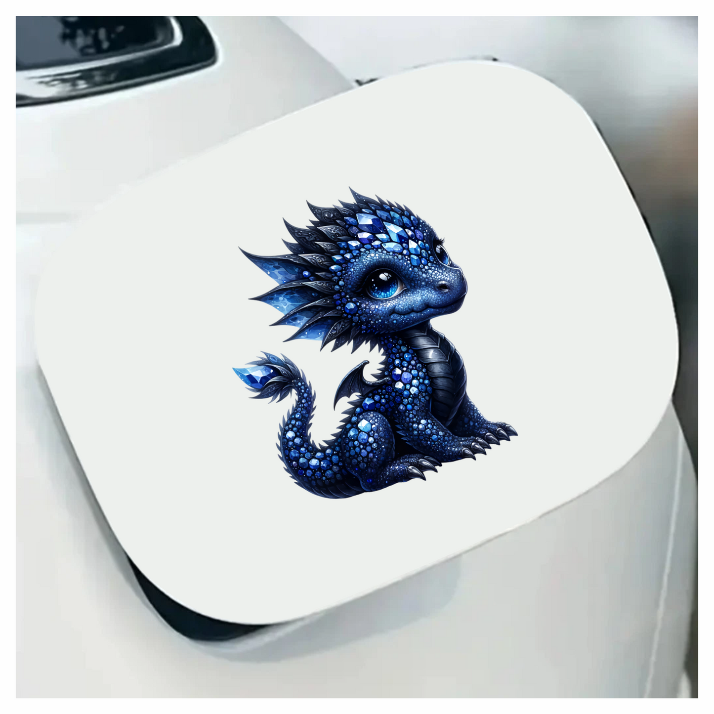 Blue Baby Dragon Gemstone Fantasy Vinyl Sticker Decal
