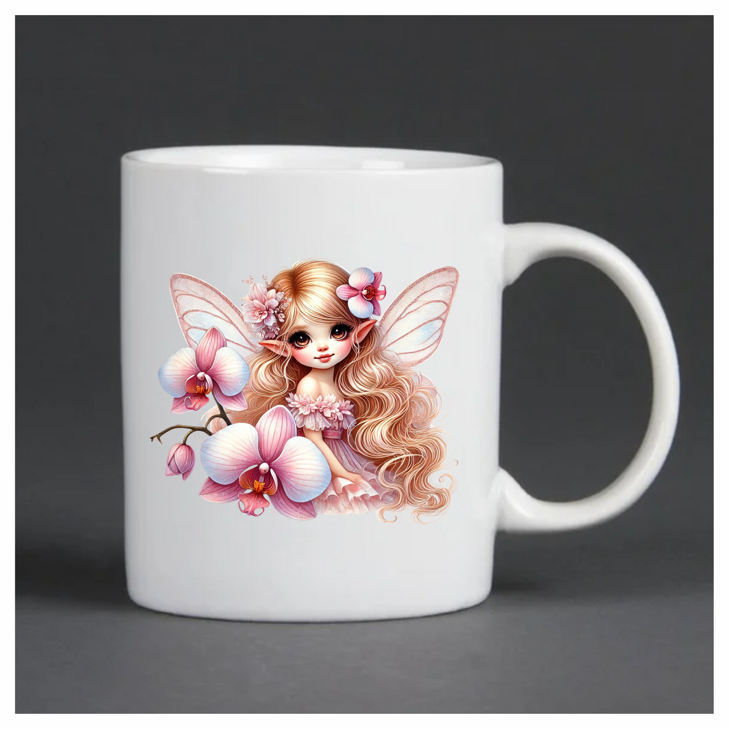 Fairy Pink Wings Flowers Blonde Vinyl Sticker Decal
