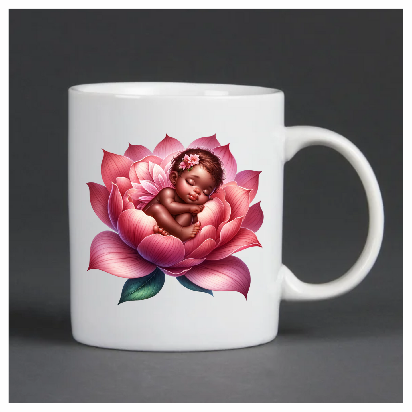 Baby Sleeping Pink Flower Blossom Vinyl Sticker Decal