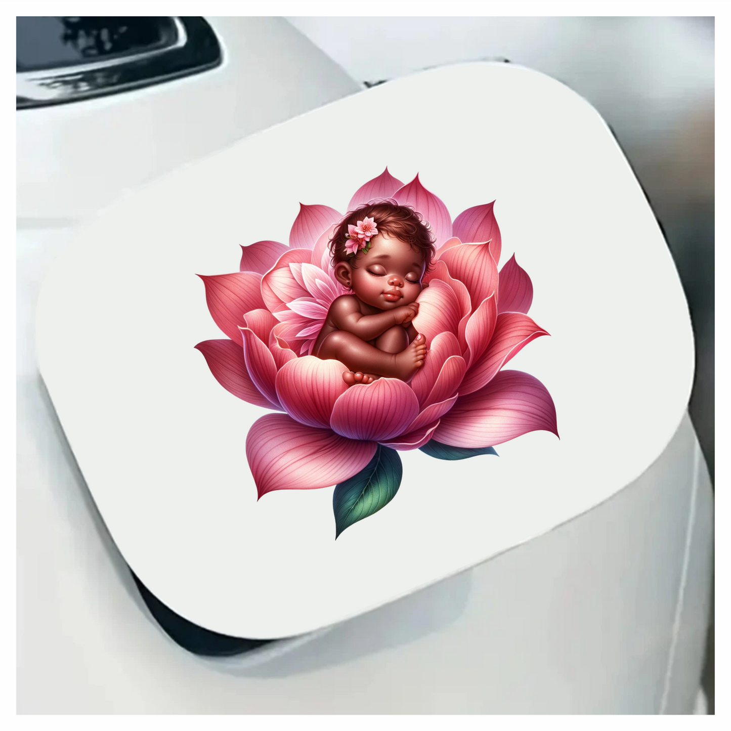 Baby Sleeping Pink Flower Blossom Vinyl Sticker Decal