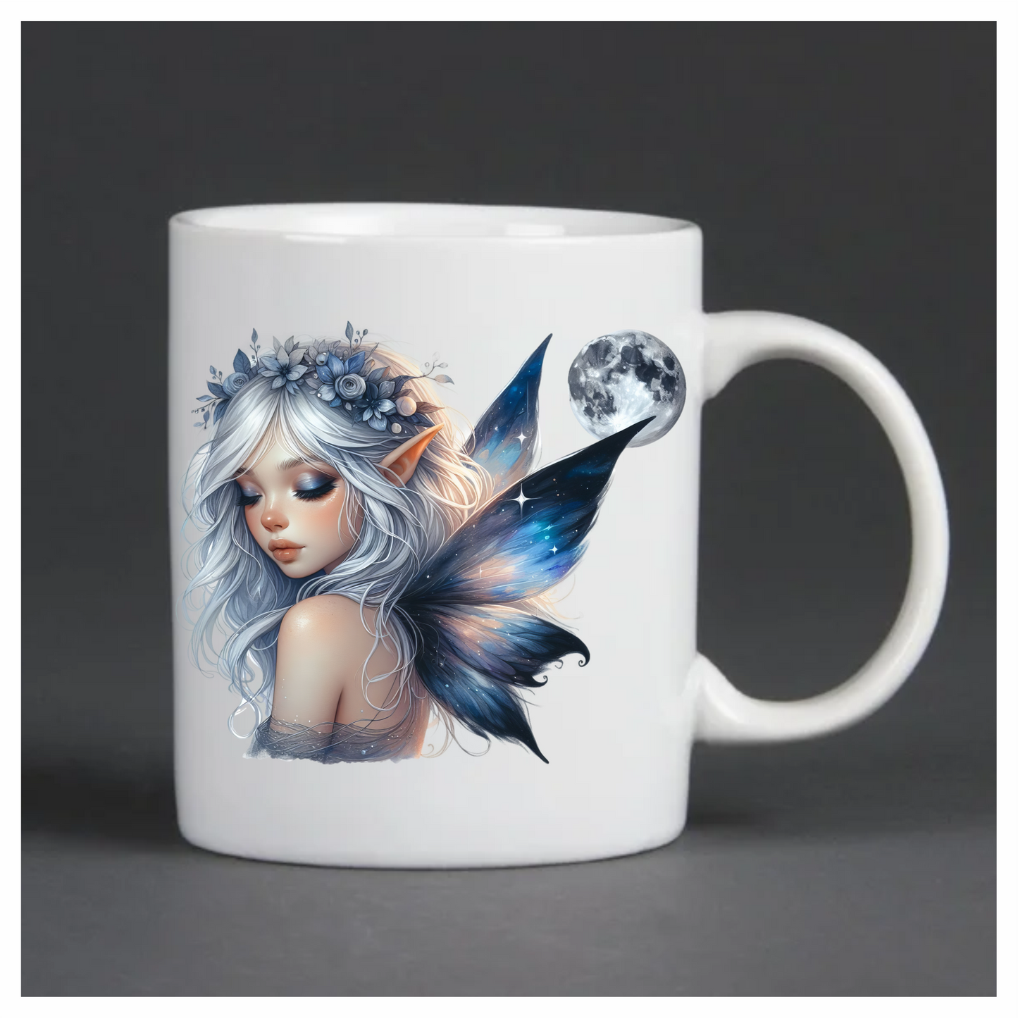 Elf Silver Fairy Moon Night Vinyl Sticker Decal