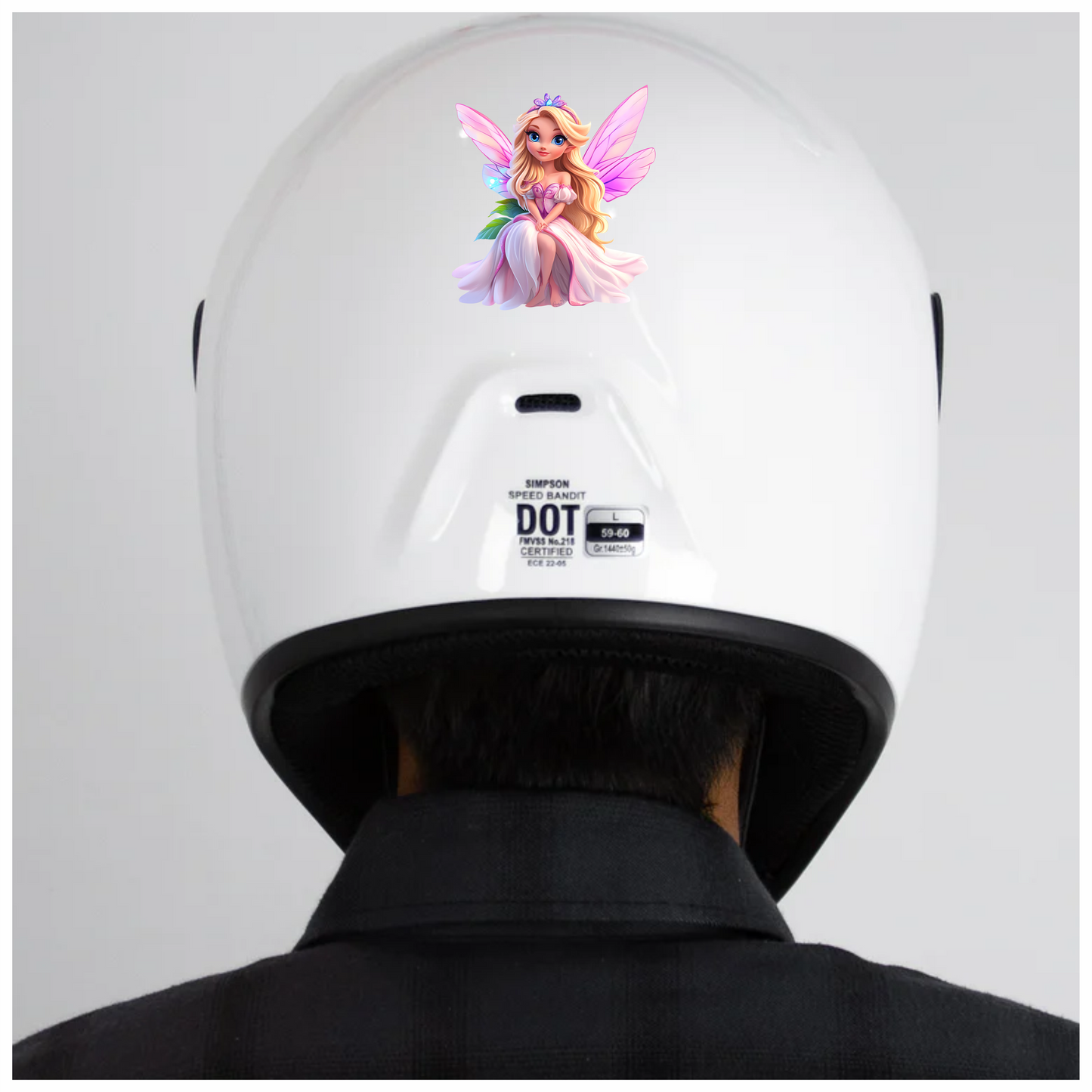Blonde Fairy Pink Dress Wings Vinyl Sticker Decal