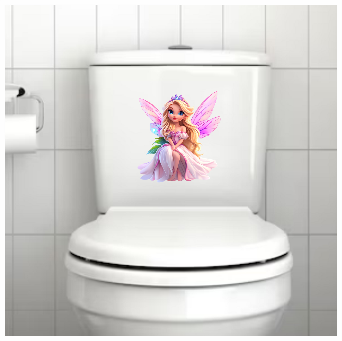 Blonde Fairy Pink Dress Wings Vinyl Sticker Decal