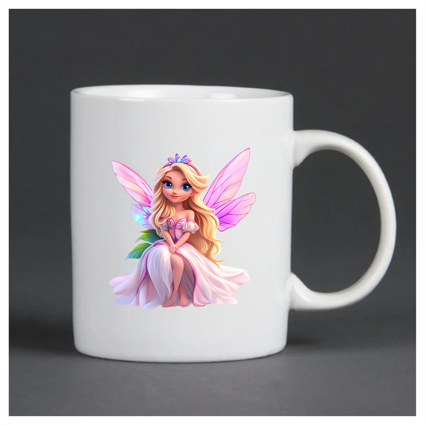 Blonde Fairy Pink Dress Wings Vinyl Sticker Decal