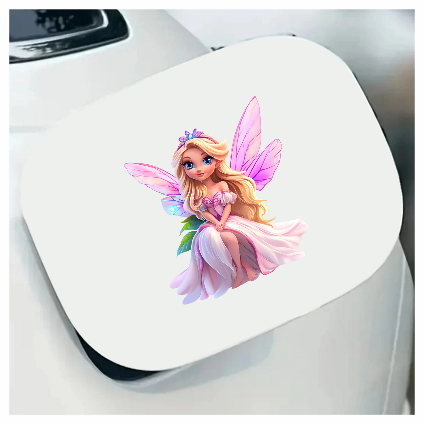Blonde Fairy Pink Dress Wings Vinyl Sticker Decal