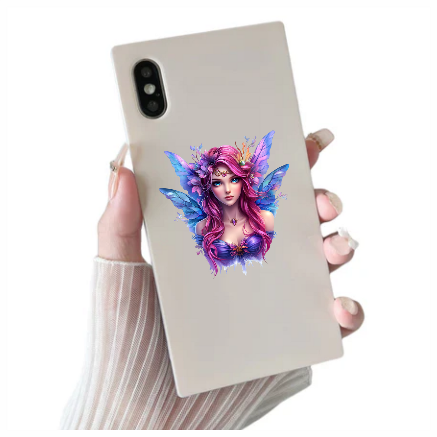 Fairy Pink Hair Blue Eyes Vinyl Sticker Decal