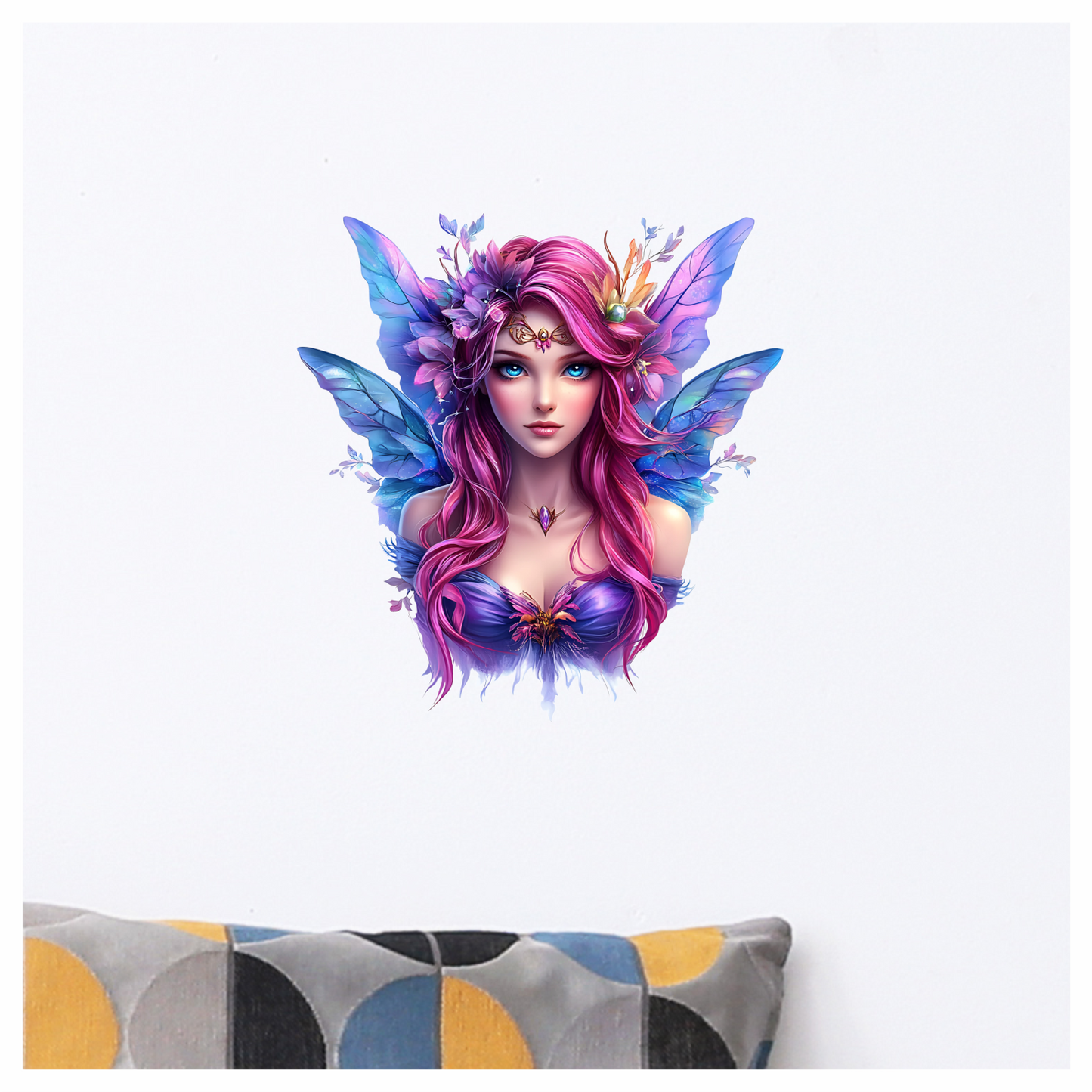 Fairy Pink Hair Blue Eyes Vinyl Sticker Decal
