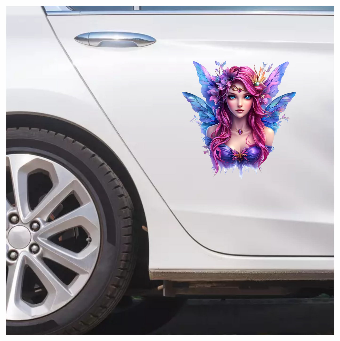 Fairy Pink Hair Blue Eyes Vinyl Sticker Decal