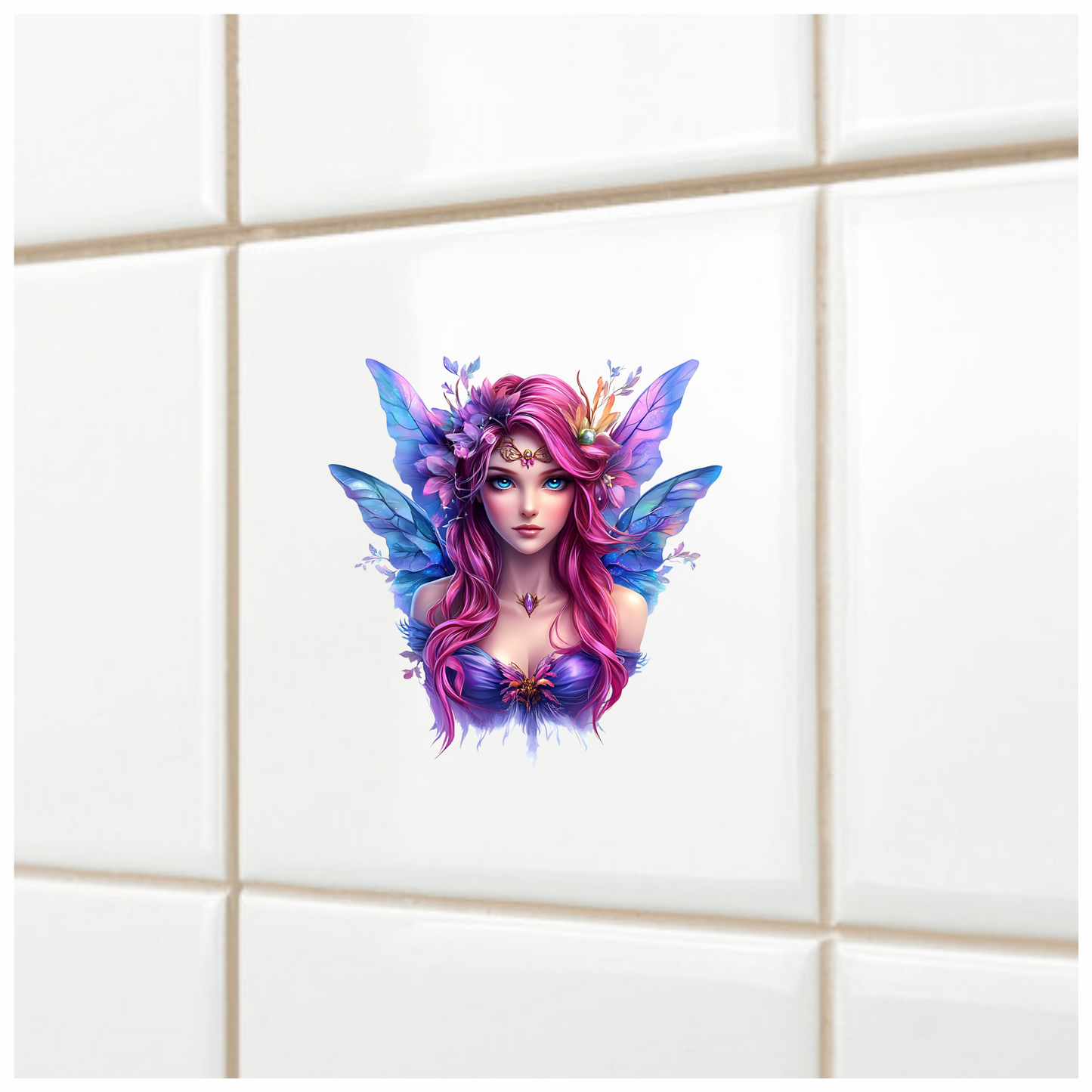 Fairy Pink Hair Blue Eyes Vinyl Sticker Decal