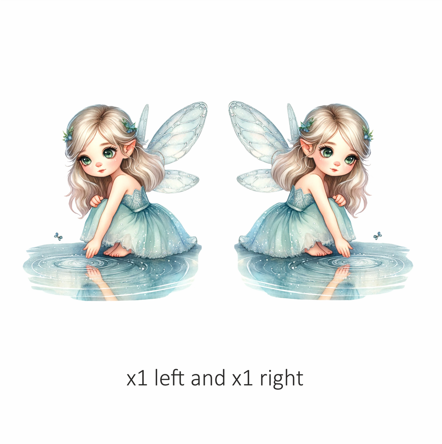 Fairy Girl Blue Dress Water Vinyl Sticker Decal