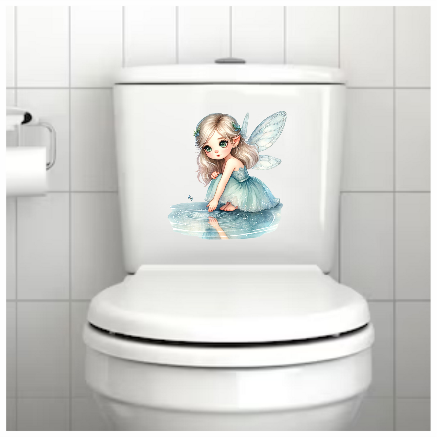 Fairy Girl Blue Dress Water Vinyl Sticker Decal