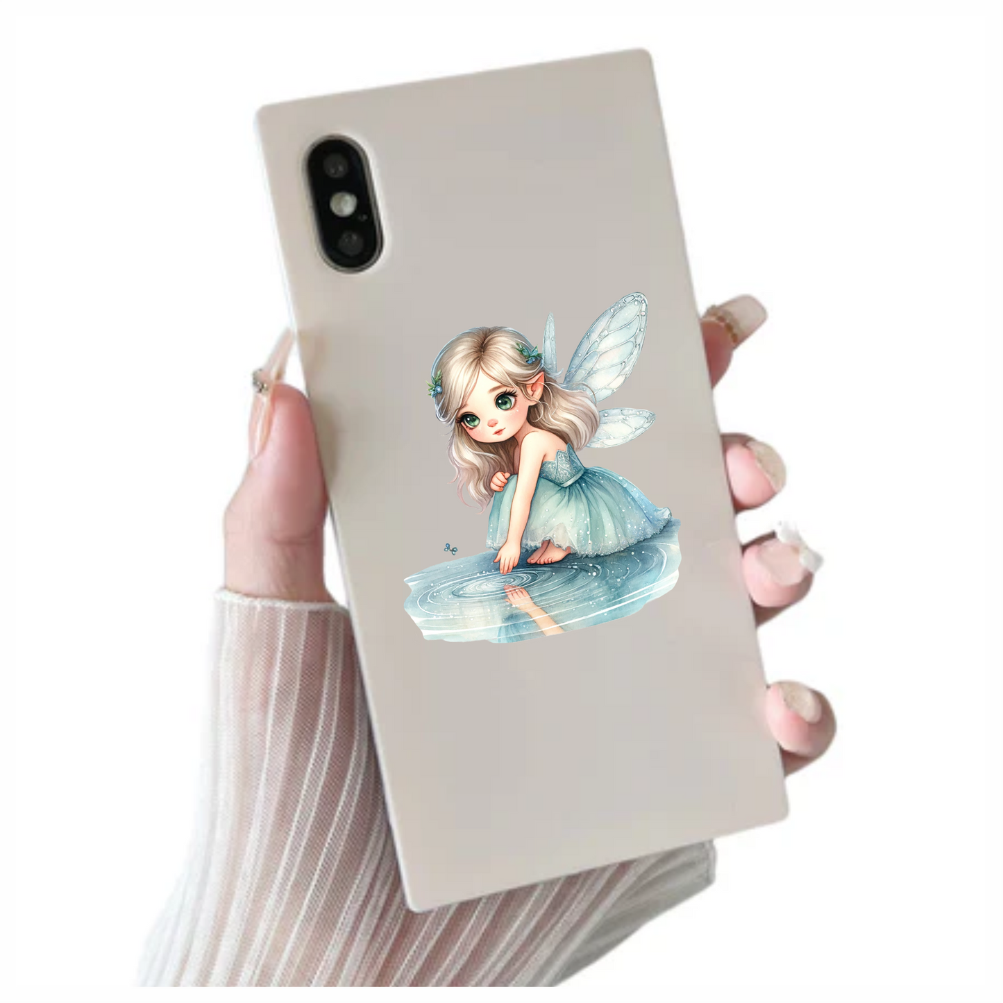 Fairy Girl Blue Dress Water Vinyl Sticker Decal