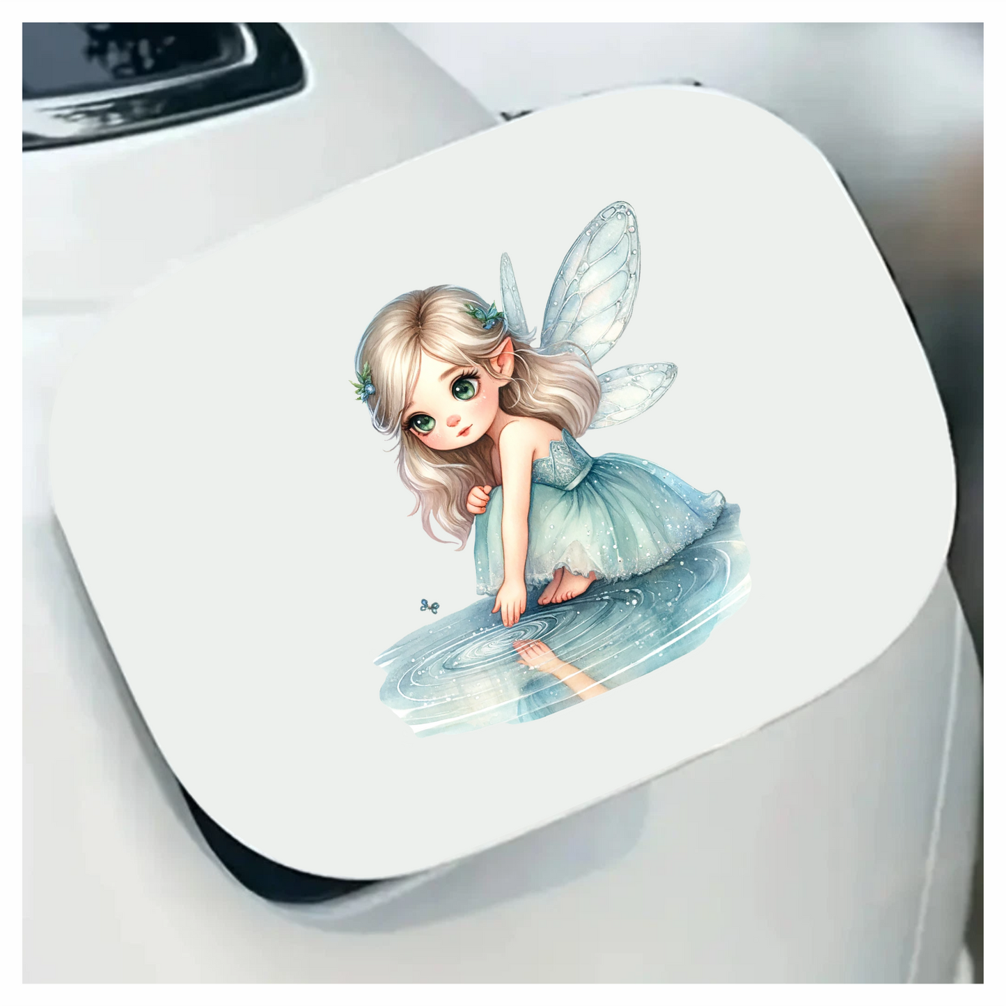 Fairy Girl Blue Dress Water Vinyl Sticker Decal