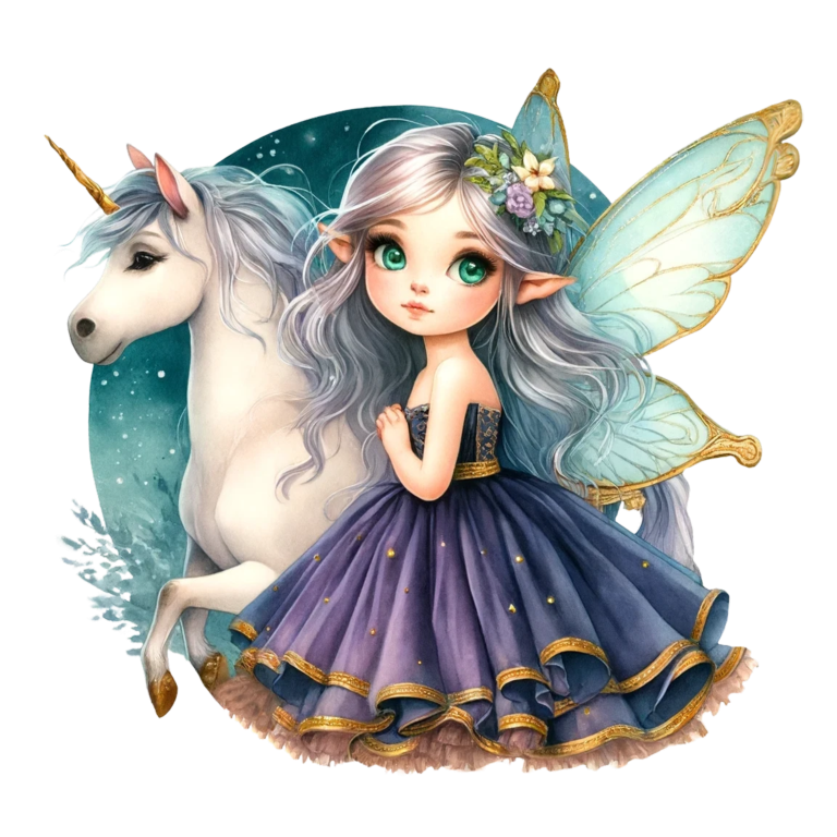 Fairy Girl Purple Unicorn Wings Vinyl Sticker Decal