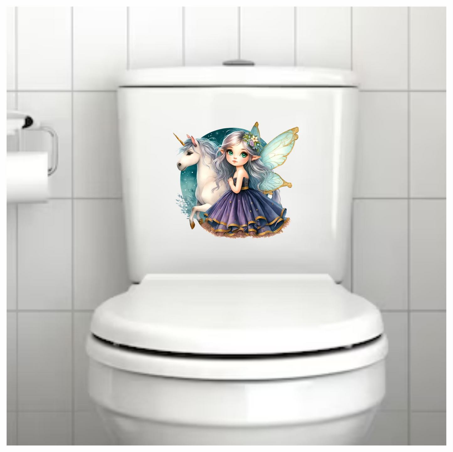 Fairy Girl Purple Unicorn Wings Vinyl Sticker Decal