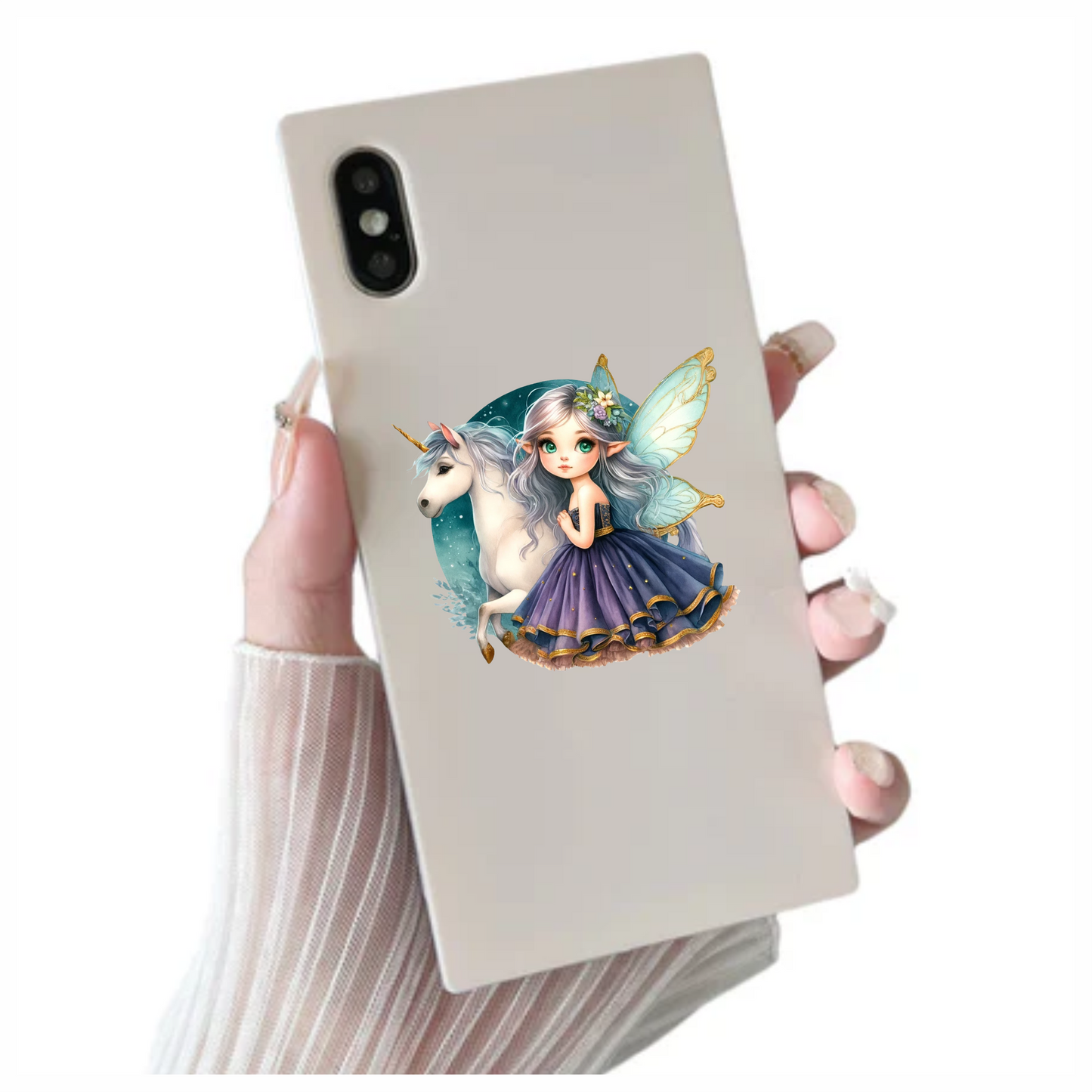 Fairy Girl Purple Unicorn Wings Vinyl Sticker Decal