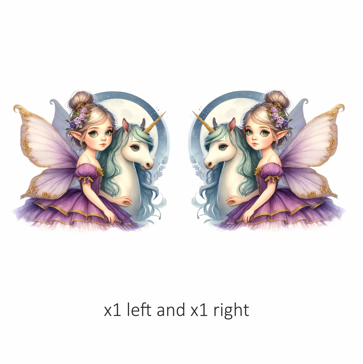 Fairy Purple Wings Unicorn Moon Vinyl Sticker Decal