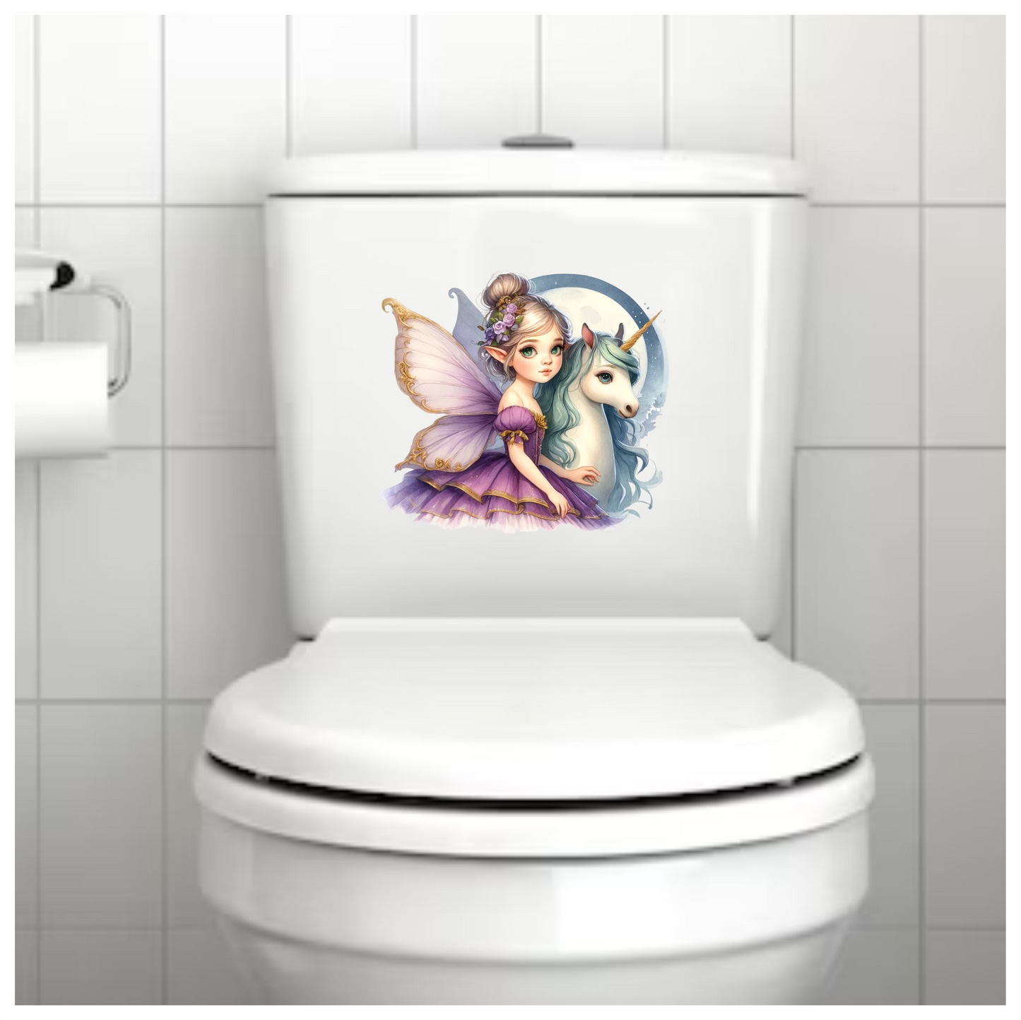 Fairy Purple Wings Unicorn Moon Vinyl Sticker Decal