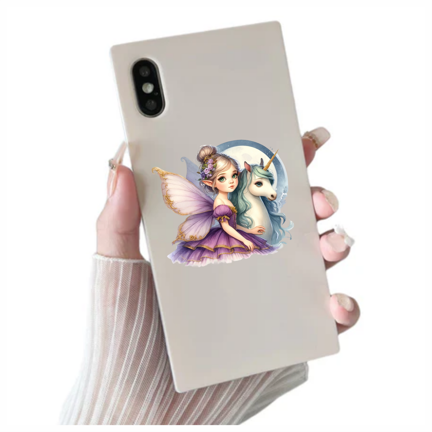 Fairy Purple Wings Unicorn Moon Vinyl Sticker Decal