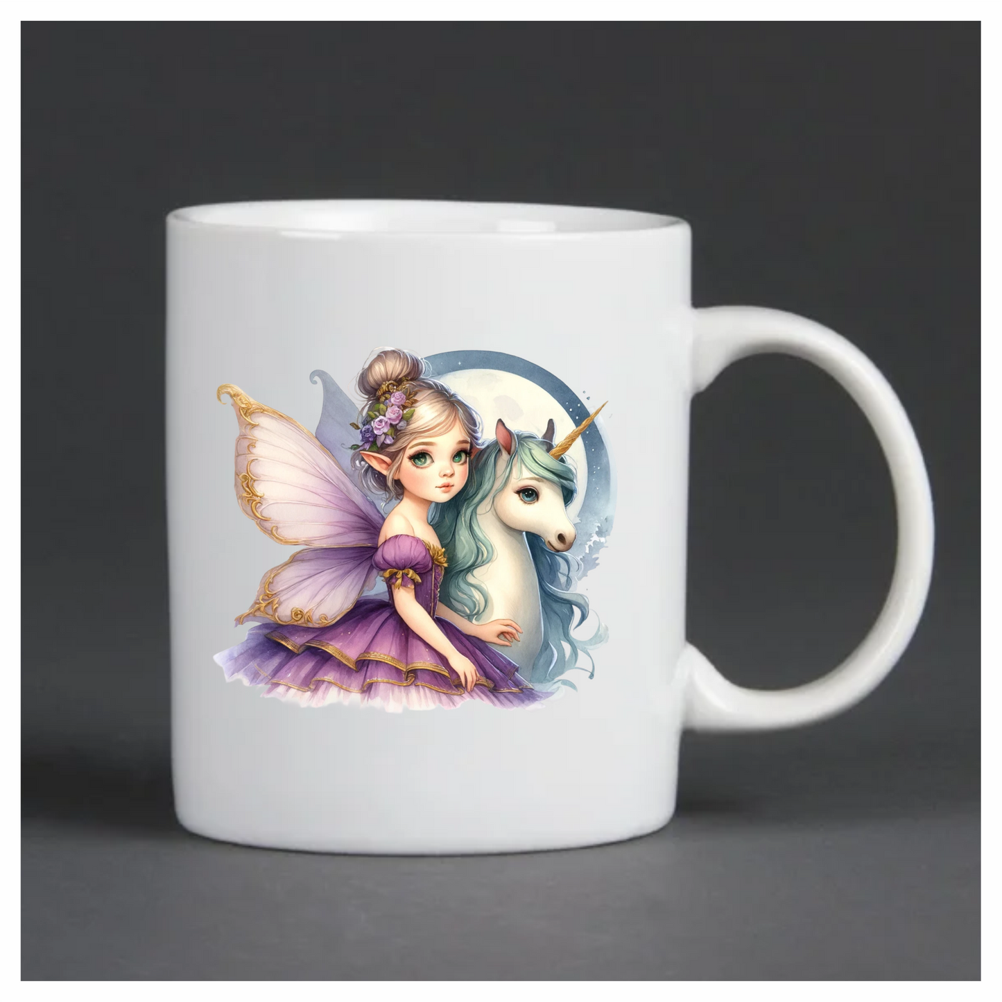 Fairy Purple Wings Unicorn Moon Vinyl Sticker Decal