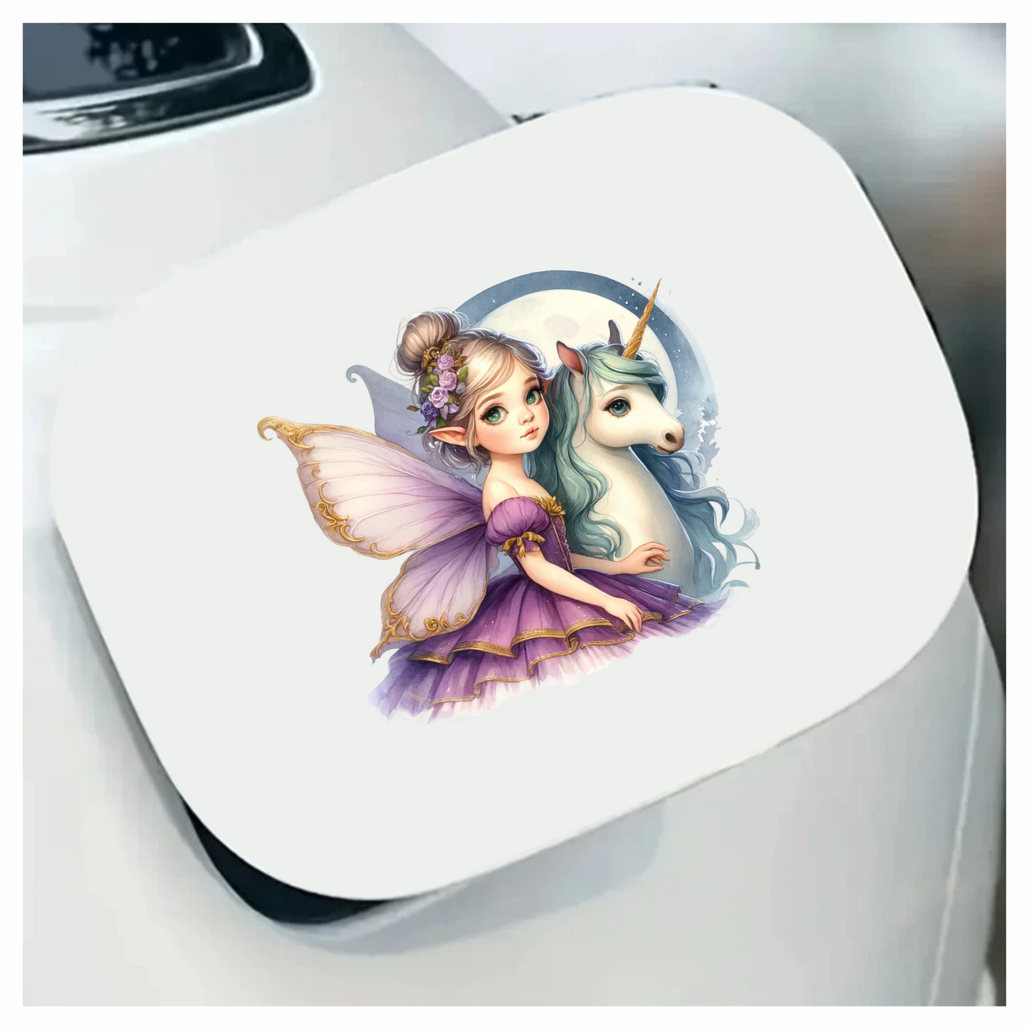 Fairy Purple Wings Unicorn Moon Vinyl Sticker Decal