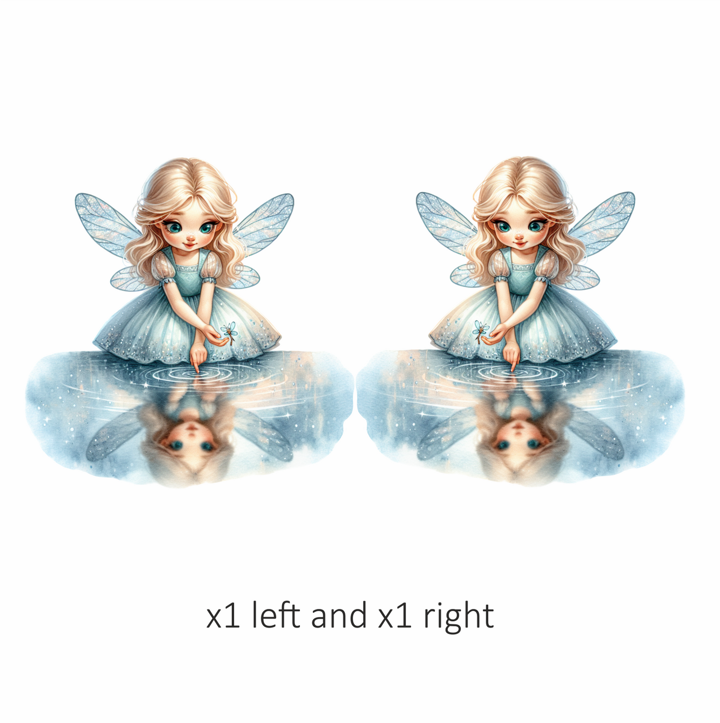 Blue Fairy Girl Reflection Water Vinyl Sticker Decal
