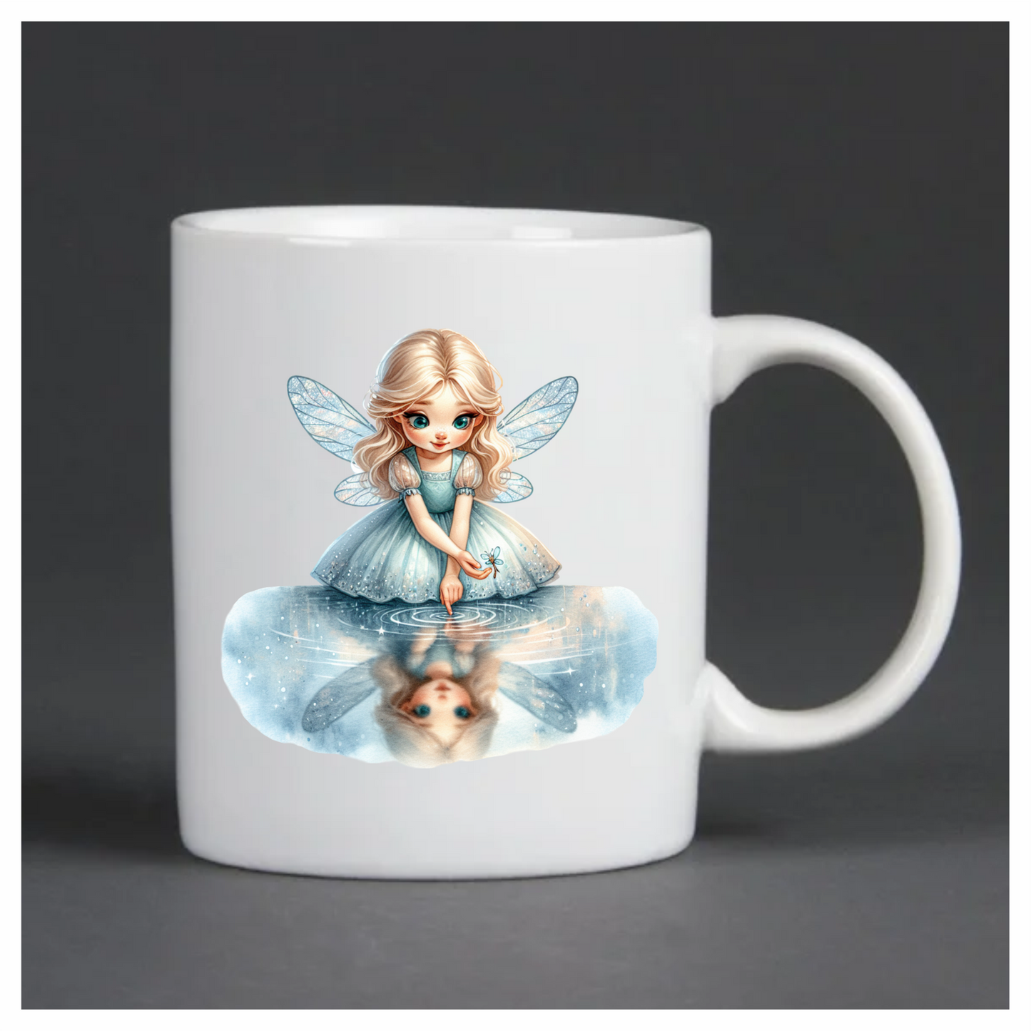 Blue Fairy Girl Reflection Water Vinyl Sticker Decal