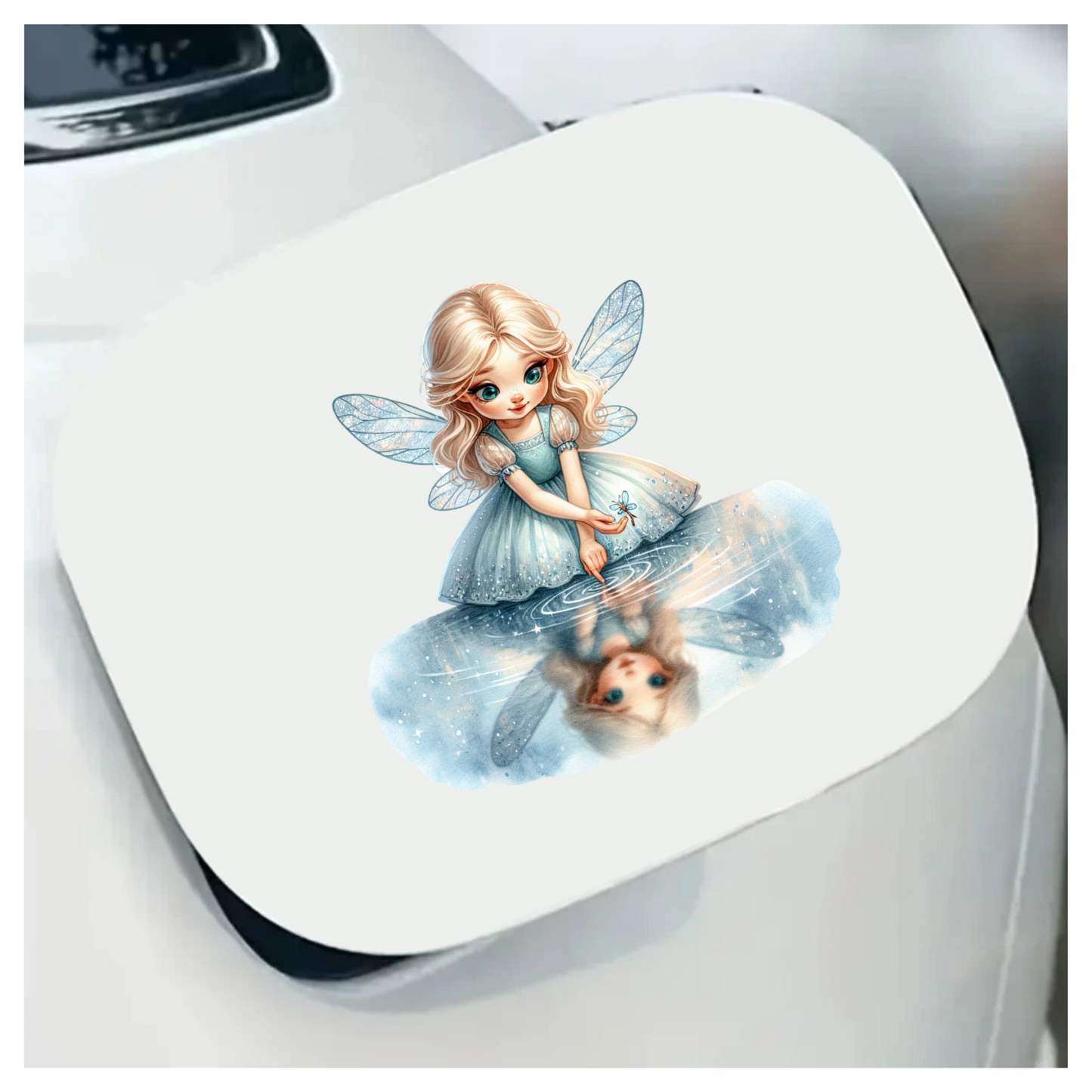 Blue Fairy Girl Reflection Water Vinyl Sticker Decal