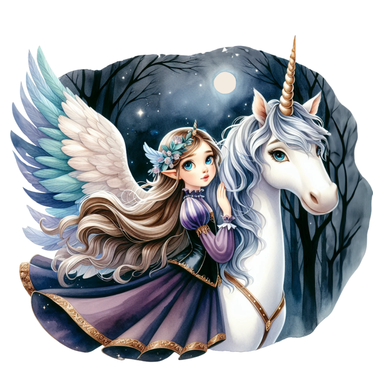 Girl Winged Purple Unicorn Moon Vinyl Sticker Decal